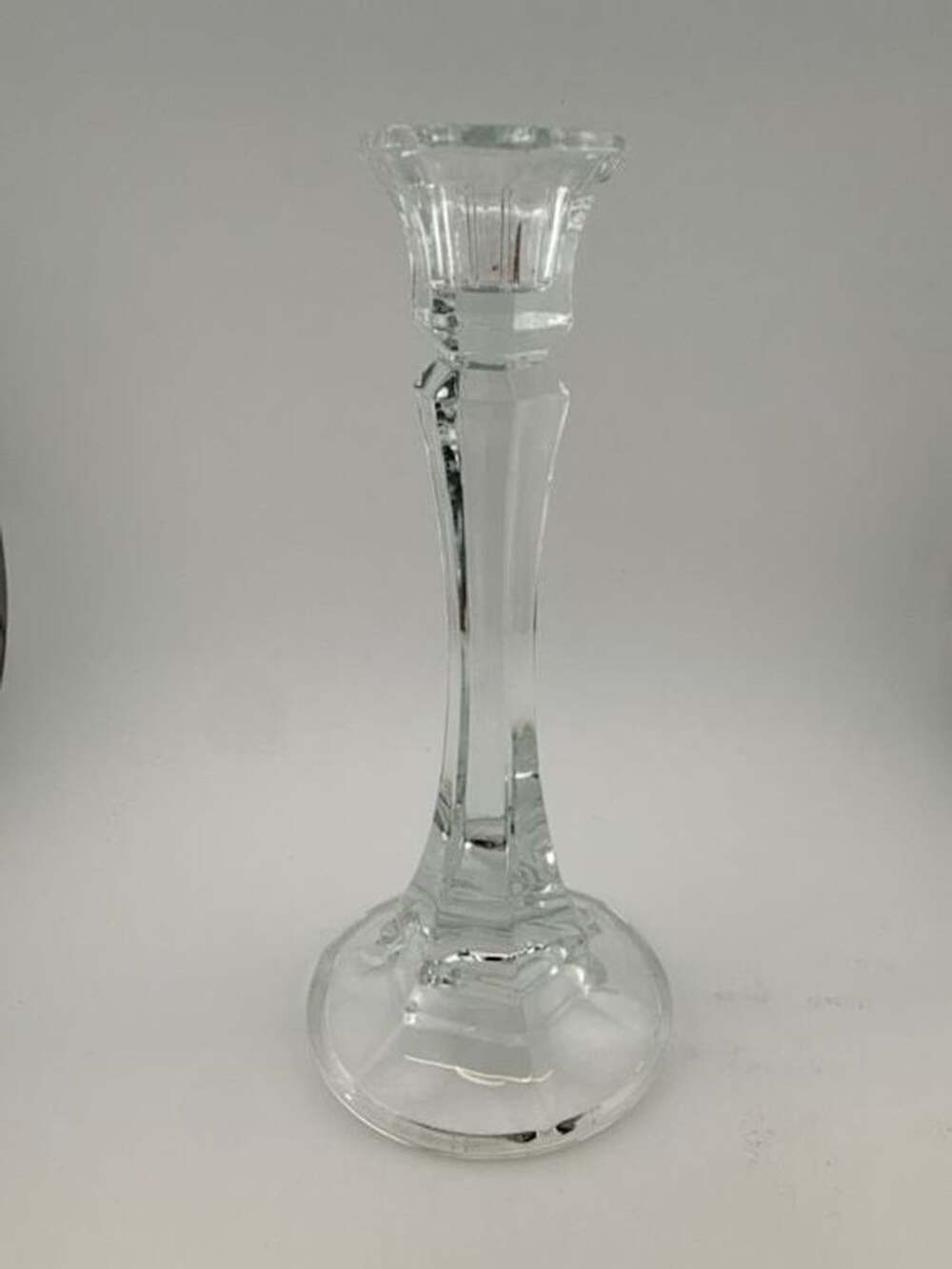 Unbranded Clear Glass Taper Candlestick Holder 7 Inch